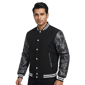 Blouson universitaire OEM pour homme en tissu tissé respirant sans coutures avec col à capuche, style long et décontracté, idéal pour les saisons printemps-hiver - Product Image 1