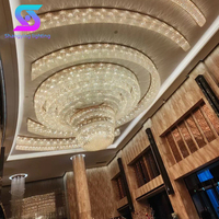 Lustre LED carré en cristal sur mesure pour hall d'hôtel moderne européen, grand modèle, luxe