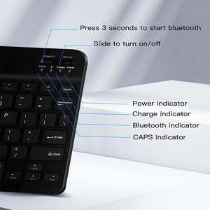 Fabricante ultra bajo precio al por mayor Delgado 10 pulgadas portátil Mini teclado inalámbrico BT con suspensión automática diseño de ahorro de energía - Product Image 2