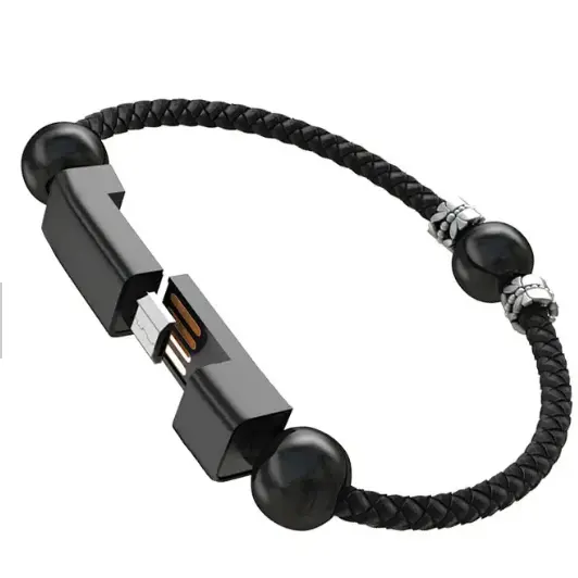 Benutzer definiertes Logo 20cm geflochtenes Geschenk Armreif Ladegerät Ladekabel Leitung Datenkabel Typ C Micro Mini USB-Kabel für iPhone