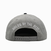 Topi Snapback Hip Hop Heather Grey Custom, Pinggiran Datar, Logo Bordir, Dapat Disesuaikan, untuk Streetwear