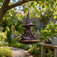 Mangeoire à oiseaux en résine, décoration de jardin suspendue, ornement extérieur pour la cour, porte-nourriture pour oiseaux, directement de l'usine