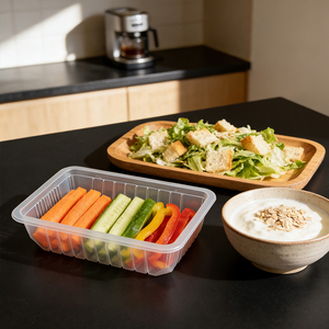 Barquettes en plastique transparentes rectangulaires jetables personnalisées en PP MAP <span class=keywords><strong>de</strong></span> qualité alimentaire pour aliments frais - Product Image 3