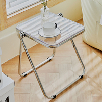 Bestseller Asiatischer Wand-Nordic-Klappbarer Metall-Esstisch Wohnzimmer-Ecktisch Transparenter Teetisch für Hotel- und Villennutzung