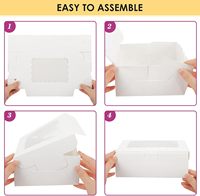 48 boîtes à pâtisserie en carton, 3 styles avec fenêtre, 8x6x2.5 pouces, jetables, qualité alimentaire |   Boîtes à biscuits et desserts fabriquées en Chine pour