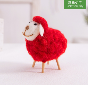 <b>HandMade</b> Wool Felt Small Plush Toys Cartoon Bouquet Diy Material Lamb <b>Dolls</b> Good Sheep Children's Day Gifts - Product Image 2