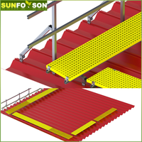 Güneş çatı geçit podyum kurulu FRP güneş geçit montaj sistemi podyum kurulu PV çatı bakım Anti kayma tasarımı için