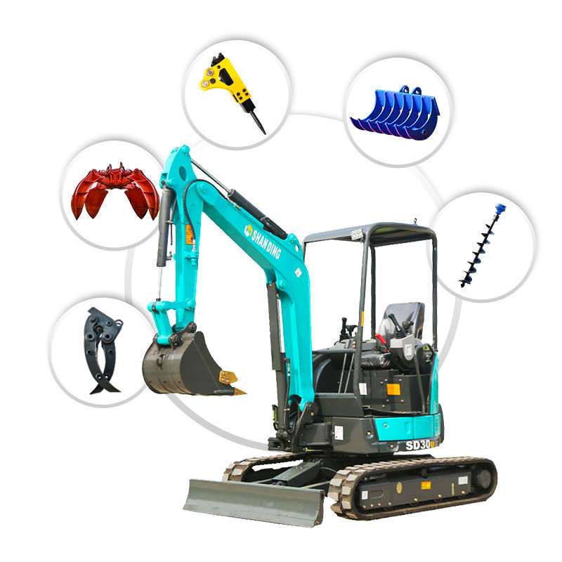 Penggali Kecil Hidrolik Cina SD13D, Ekskavator Mini Mikro 2870Kg 3 Ton
