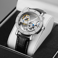 FORSINING Montre-Bracelet Hommes Squelette à Pont Mécanique Automatique à Remontage Automatique