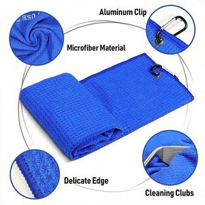 Serviette de golf personnalisée en gros avec logo brodé, serviette de golf gaufrée en microfibre, serviette de nettoyage de golf promotionnelle pour le sport - Product Image 5