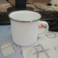 Tasse de noël personnalisé, 12 oz, 350 ML, 16 oz, 450 ml, émaillé, thé, café, lait, tasse avec bordure en acier inoxydable, bouilloire, tasse