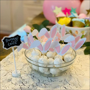 12 adornos para cupcakes con orejas de conejo, decoración para pasteles de Pascua, decoración para pasteles de primer cumpleaños para niñas, decoraciones para postres, palillos para comida de bebé - Product Image 4
