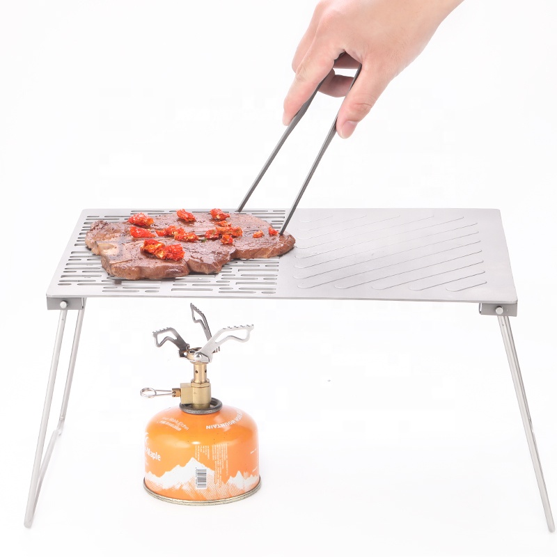 Титановый складной Костер-гриль, портативный кемпинговый гриль с ножками, сумка для переноски