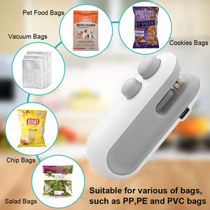Sealing Machine Rechargeable 2 in 1 Bag Mini Heat Sealer <b>Storage</b> Bag Plastic Package Snack Sealer Handheld Heat Sealer for Food - Product Image 4