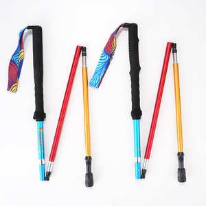 Bastones de Senderismo Nórdicos de 40-125 cm, de Aleación de Aluminio, Plegables en Cuatro Secciones, con Amortiguación de Impactos, Telescópicos, para Trail Running y Caminatas - Product Image 2