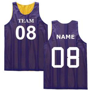 Gilet d'entraînement en maille réversible personnalisé-Chemise sans manches de performance évacuant l'humidité pour le basket-ball et le fitness - Product Image 1