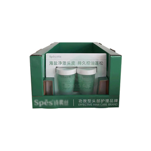 Tùy chỉnh Câu lạc bộ cửa hàng siêu thị khay hiển thị <span class=keywords><strong>carton</strong></span> sóng hộp các tông dập nổi Stackable Mặt nạ tóc <span class=keywords><strong>Pallet</strong></span> hiển thị - Product Image 1