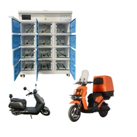 Estación de Carga Pública para Vehículos Eléctricos, Scooters, Motocicletas y Bicicletas Eléctricas, con 12 Ranuras, para Exteriores, con Intercambio de Baterías Solares