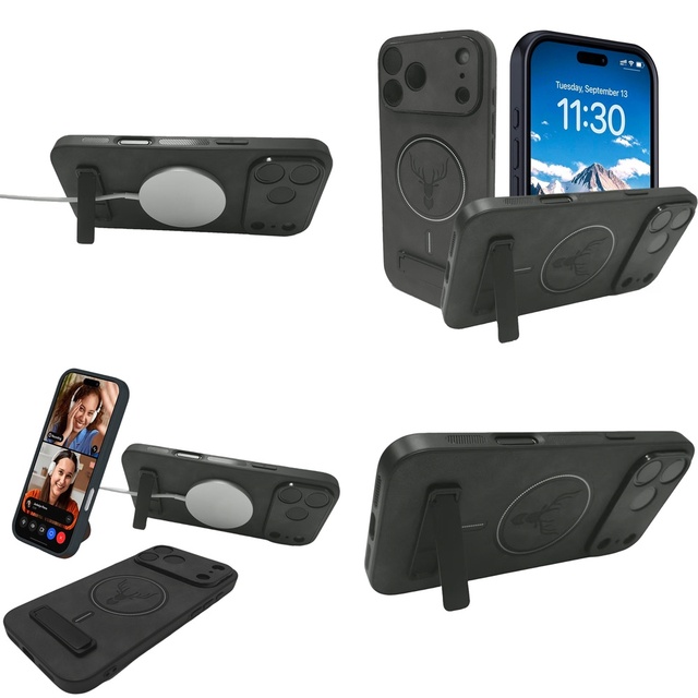 Magnetic Stand Case Protective Cover for iPhone 17 16 15 14 13 Models Shockproof Matte Skin Feel Cover Stable Kickstand Support