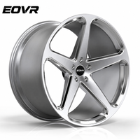 Rines EVOR Forjados Personalizados de Lujo, 5 Brazos, Aleación Plateada, Diseño Cóncavo Profundo, 5x114.3 5x120 5x130, 15 18 19 20 22 24 Pulgadas