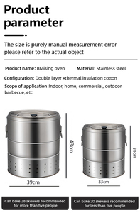 Di động ngoài trời thép không gỉ than nướng trong nhà máy nướng thịt đơn giản gà nướng - Product Image 3