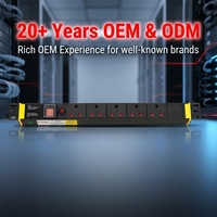 YOSUN YS1005-K-G-UK PDU 1U 8 voies 13A en alliage d'aluminium personnalisé pour armoire