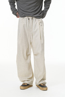 Pantalon large en lin pour homme, nouvelle collection automne, marque de mode, style américain, couleur unie, en polyester et lin