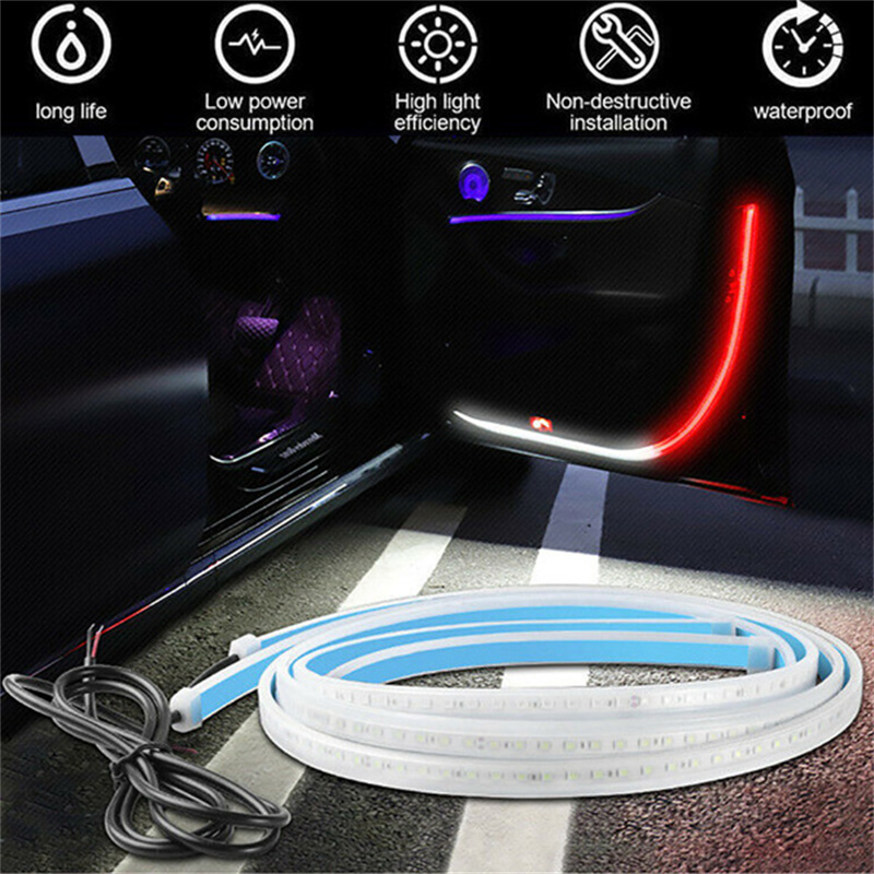 Car Door Decorative Light Strip Car Anti-collision Warning Light Dual Colors LED Streamer Light