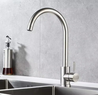 Robinet de cuisine moderne à poignée unique en acier inoxydable, valve en céramique, robinet de lavabo de cuisine à montage sur pont