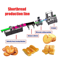 Ligne de production automatique de palmiers, machine à fabriquer des biscuits papillon et des pâtisseries carrées croustillantes, machine de découpe ultrasonique pour usine