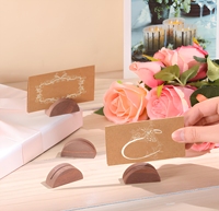 Porte-noms de table en bois semi-circulaire réutilisable, très demandé, pour la décoration des mariages et événements festifs