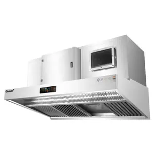 KELV Comercial Cozinha Integrada Extrator De Fumaça Capô Comprimento 1.5M De Aço Inoxidável Vent Hood com Filtro De Fumos De Óleo Eletrostático