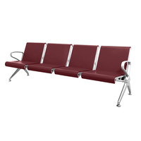 Nouveau design, mobilier de luxe pour aéroports, sièges 2, 3, 4, 5 places, banquette de salle d'attente pour hôpitaux et cliniques, chaise en PU à assise continue