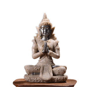 Estatua de Buda Dorada de Resina, Arte Espiritual, Adorno para el Hogar y Decoración de Estilo <span class=keywords><strong>Zen</strong></span> para Exteriores, Regalo, Artesanía de Resina - Product Image 5