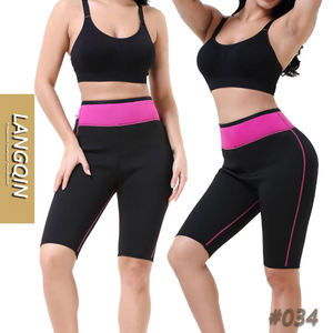 LANQIN Culotte de compression pour femme, taille haute, néoprène, contrôle moyen, effet ventre plat, poche, rehaussement des fesses, pour yoga, entraînement et gym - Product Image 1