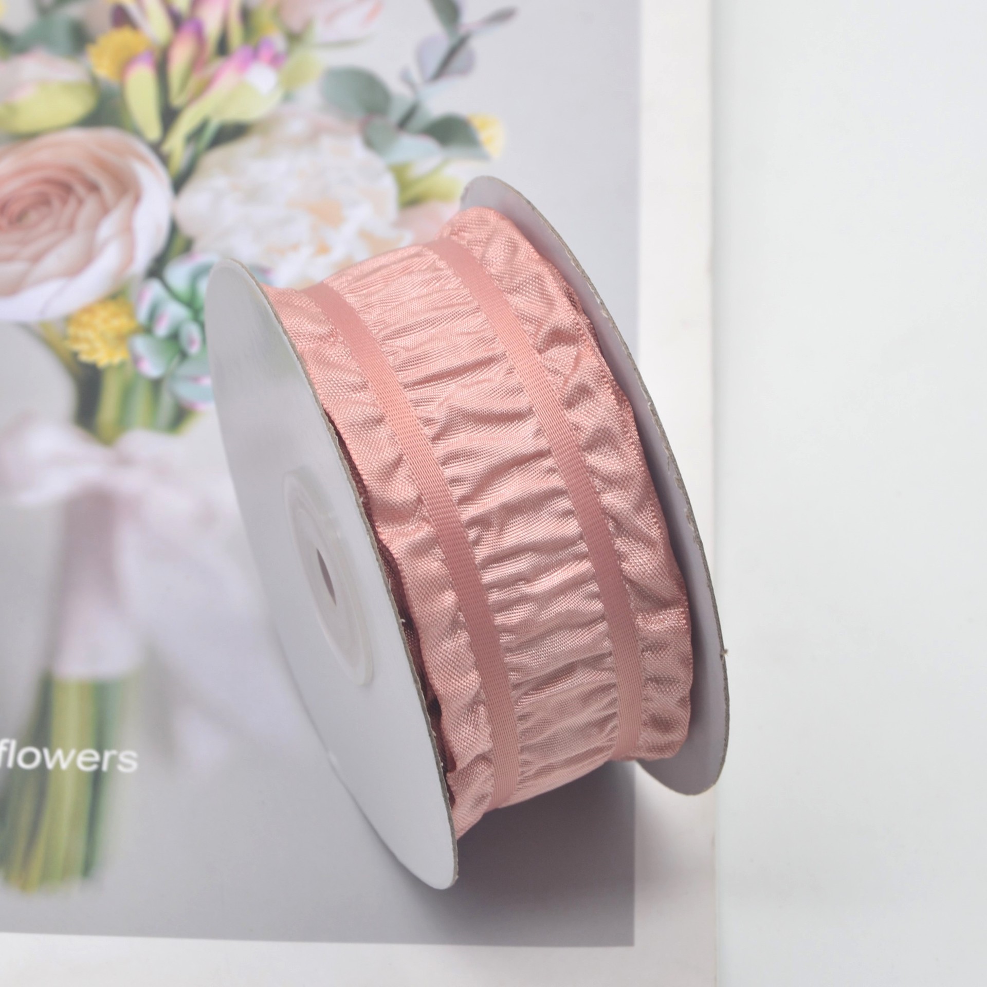 Fashion Personality Korean-style Ruffled Ribbon Spool Polyester Spot Supply Hair Accessories DIY Handmade Gift Box Packaging
