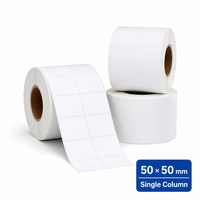 Label Roll Kertas Seni 50x50mm Custom, Perekat Sendiri, Ramah Lingkungan, Stiker Harga Barcode OEM untuk Supermarket dan Ritel