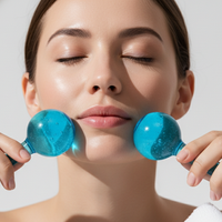 Bâtonnets rafraîchissants en verre pour le visage, très demandés, avec eau purifiée, couleur et logo personnalisables, en gros pour les spas faciaux