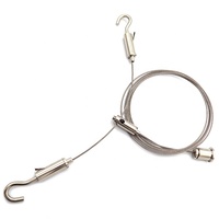 Pince de suspension pour câble de plafond en acier sur mesure, kit de suspension nickelé avec crochet, clip de verrouillage de câble, pince de serrage