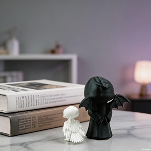 Promotional Toy Book Lover Gothic Gift Grim Reaper Librarian 3D Printed Statue Set, Halloween Indoor Desk Display <b>Ornament</b> - Product Image 3