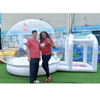 Dôme de tente gonflable transparent en PVC commercial, forme de globe, igloo, maison à bulles, maison à bulles gonflable