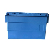 Caisse en plastique solide empilable, caisse multifonction emboîtable avec couvercles, caisse industrielle en plastique solide et grillagée pour entrepôt