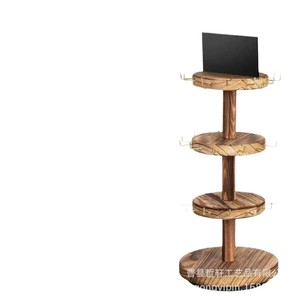 Wooden <b>Desktop</b> Bracelet Display Stand 4 Layers Multi Tier Jewelry <b>Shelf</b> For Street Vendors - Product Image 5