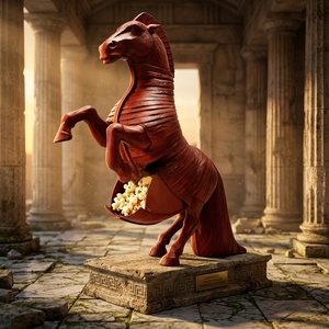 <span class=keywords><strong>Figurine</strong></span> en résine Cheval de Troie, Nouveauté, Produit dérivé du film L'Odyssée, Mythe grec ancien, Décoration d'intérieur, Rangement pour pop-corn, Cadeau - Product Image 1