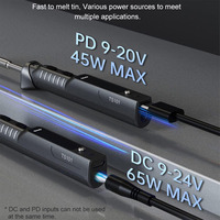 Kit de fer à souder numérique intelligent TS101 Mini avec écran d'affichage, câble USB Type C et tête de soudure TS B2 pour la réparation de téléphones mobiles