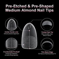 240 faux ongles en gel souple, courts, forme amande, couvrance totale, forme cercueil, forme stiletto, finition mate givrée, à presser, pour manucure DIY et salon
