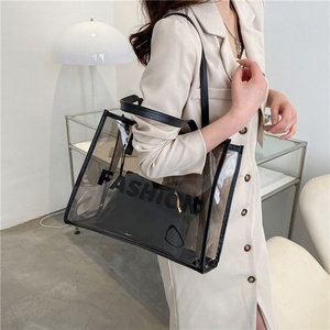 กระเป๋าช้อปปิ้งทำจากพีวีซีใสกันน้ำมีหูหิ้วสำหรับเดินทางชายหาดความจุขนาดใหญ่โลโก้ออกแบบได้ตามต้องการ - Product Image 3