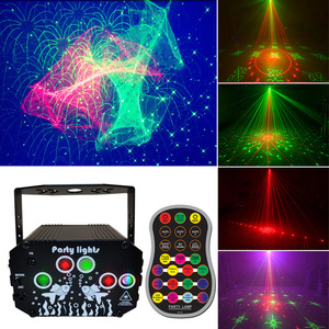 Proiettore Laser a LED Attivato dal Suono Luce Strobo Flash RGB Effetto Aurora Boreale per DJ Discoteca Palco Feste di Natale e Ballo - Product Image 2