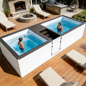 Piscina rectangular inteligente de fibra de vidrio de 20 pies para exteriores, de instalación rápida, tipo contenedor, al por mayor - Product Image 3