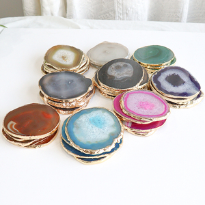 2024 nuevo producto Brasil ágata posavasos colorido cristal cuarzo posavasos Diy plato - Product Image 1
